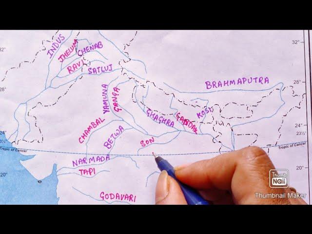 Major Rivers of India|| Rivers of India Map Marking|| Map Marking|| Rivers