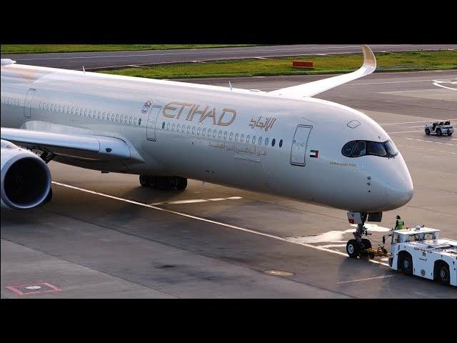 Etihad Airbus A350-1000 A6-XWF Pushback | Narita Airport | NRT/RJAA