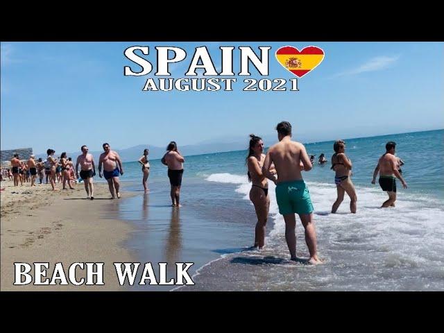 LA CARIHUELA, TORREMOLINOS SPAIN BEACH WALK AUGUST 2021, Best Summer Beach Walk Updates 2021 [4K]