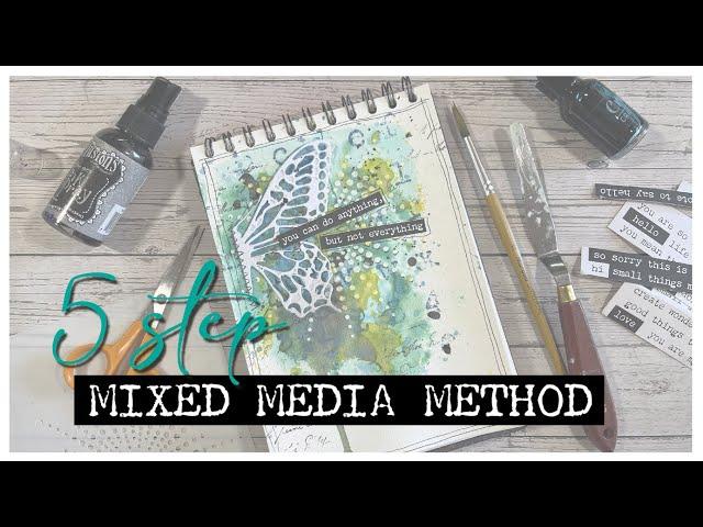 5 Step Mixed Media Method  Beginners Step-by-Step Tutorial!