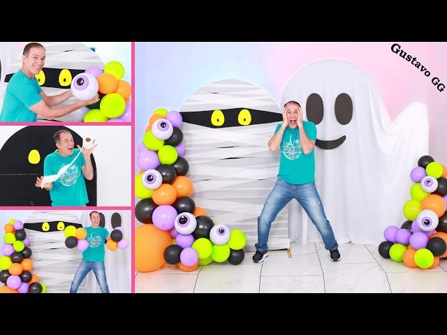 HALLOWEEN DECORATIONS  Halloween ideas  - balloon decorations - how to make a ghost