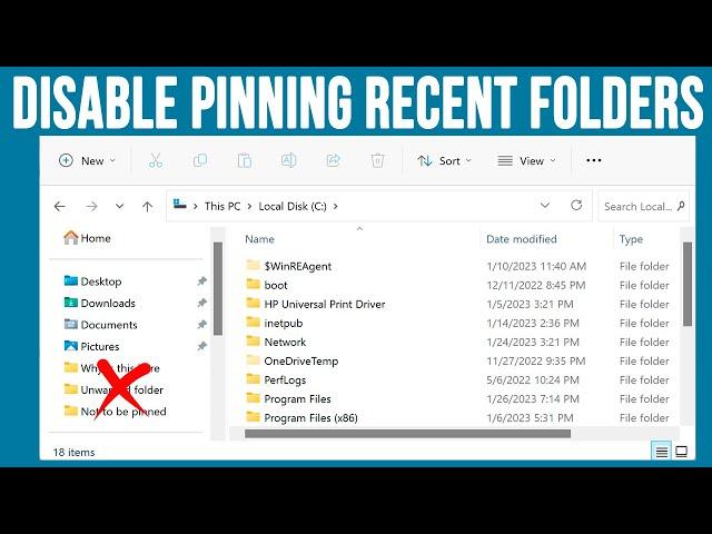 How to Prevent Windows 11 from Pinning Folders to Your Quick Access \ Home Section in File Explorer