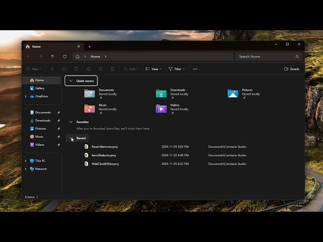 How to Hide Recent Items in Windows Explorer in Windows 11