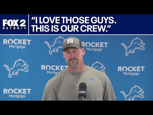 Detroit Lions coach Dan Campbell gets emotional after Jared Goff gives him the game ball