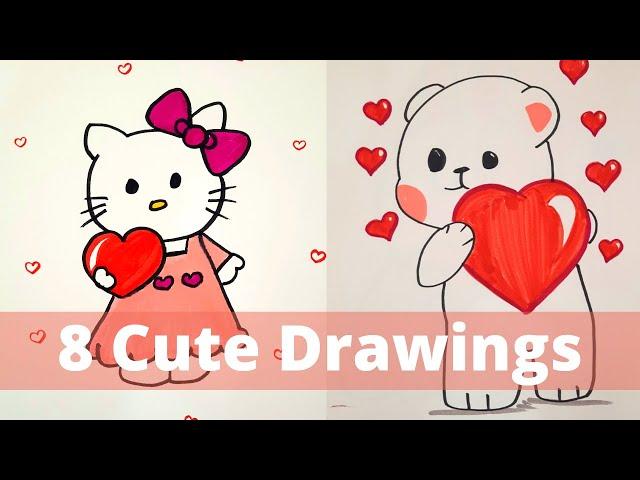 Easy DIY Cute Drawings | Step By Step Drawing | Beginner Art |How to draw Cartoon Easy | Craftmerint