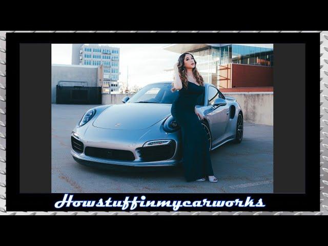 Silver Porsche and Elegant Young Model