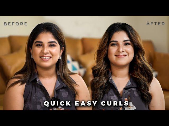 My Signature Hair Style | Easy Curls Using Flat Iron | Aparna Thomas