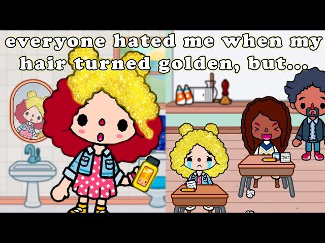 everyone hated me when my hair turned golden  but...  Toca Life Story | Toca Boca Sad story |