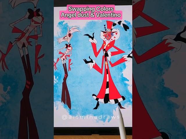 Angel dust and Valentino from Hazbin Hotel #hazbinhotel #angeldust #valentinohazbinhotel  #art #diy