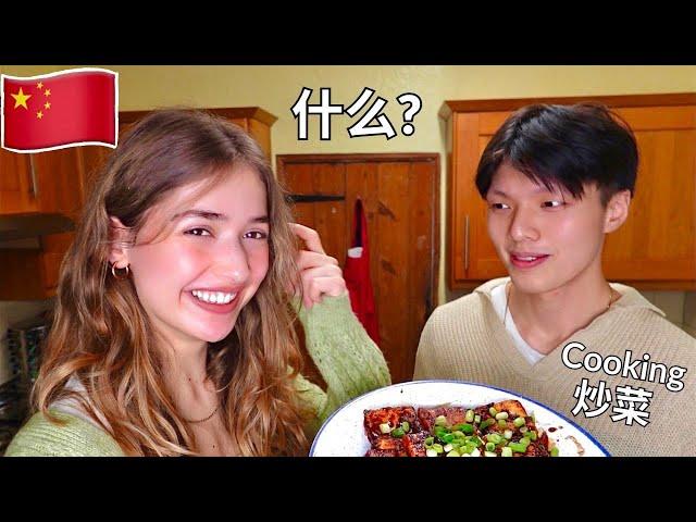 Speaking only CHINESE to my friend whilst COOKING Chinese