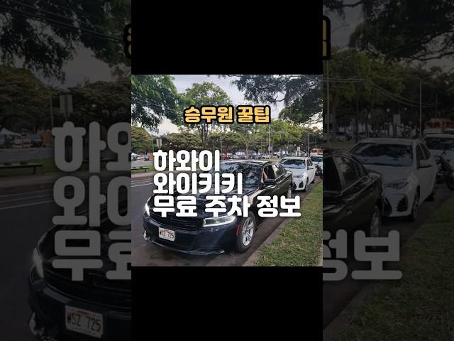 하와이 와이키키 호놀룰루 무료주차 정보 #하와이여행 #하와이주차 #하와이무료주차 #호놀룰루여행 #와이키키여행 #shorts #승무원