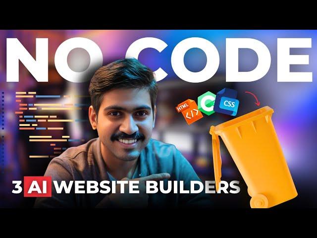 Create a Website in Minutes with AI (No Coding Required!)  | 3 Best Free No-Code Website Builders 