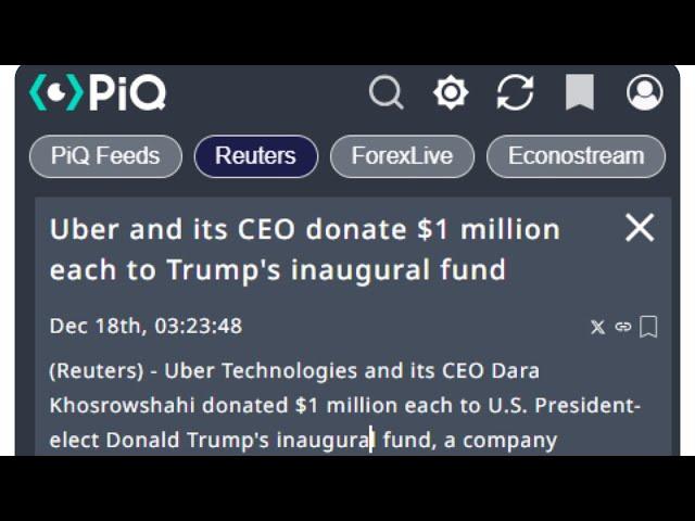 Uber Technologies and CEO Dara Khosrowshahi write Donald Trump a one million Dollar check. $2m total