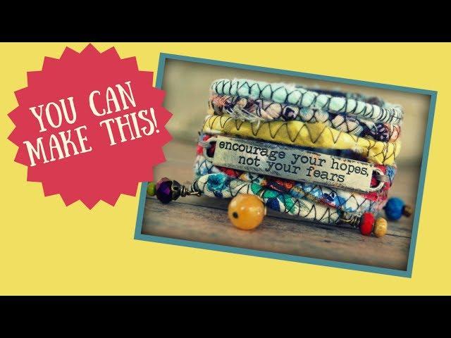 Jewelry Making Tutorial | Boho Cuff Bracelet made from recycled fabric