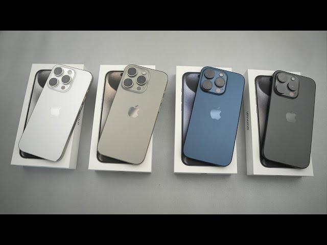 iPhone 15 Pro in All Colors: Natural Titanium, Blue, Black & White