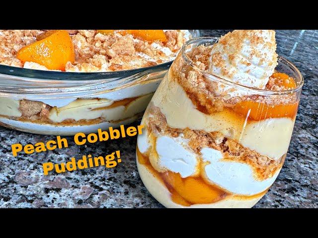 Peach Cobbler Pudding | Better THAN Banana Pudding