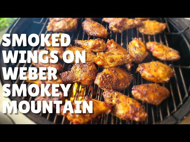 Crispy Smoked Chicken Wings On Weber Smokey Mountain I Arbor Fab basket