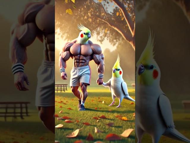 Muscle Up, Cockatiel Style!  AI story #cockatiel #cockatielsing #motivation #gym #shorts #ai