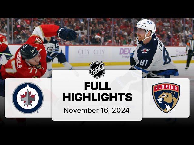 NHL Highlights | Jets vs. Panthers - November 16, 2024