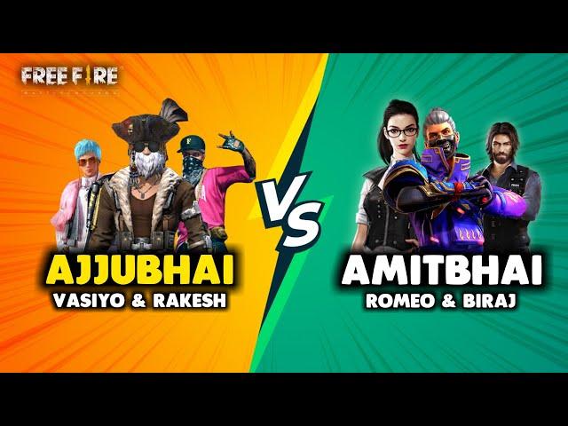 Three vs Three Best Game with Rakesh, Vasiyo, Romeo and Amitbhai - Garena Free Fire
