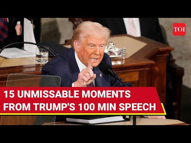 TRUMP SPEECH: Top 15 Moments In 30 Minutes | Putin, Zelensky, Elon, DOGE, Canada & More