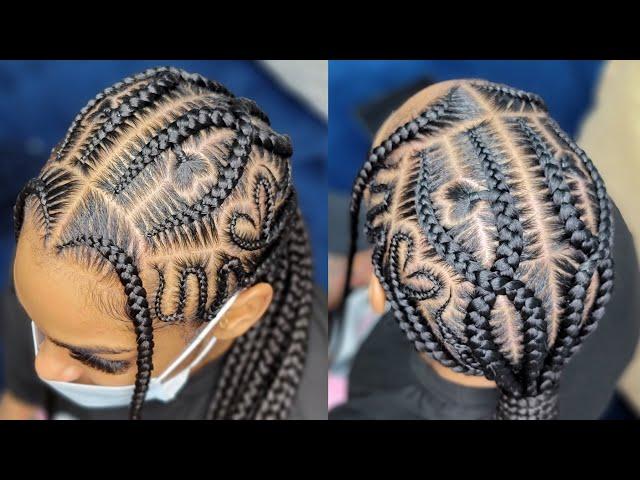 2 million Freestyle low ponytail/ Stitch braids ponytail