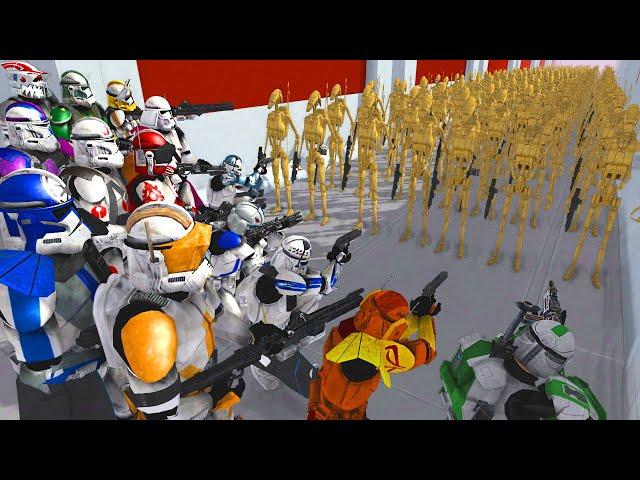 Can All CLONE COMMANDERS Hold SHIP DEFENSE vs Endless Droid Army?! - Men of War: Star Wars Mod