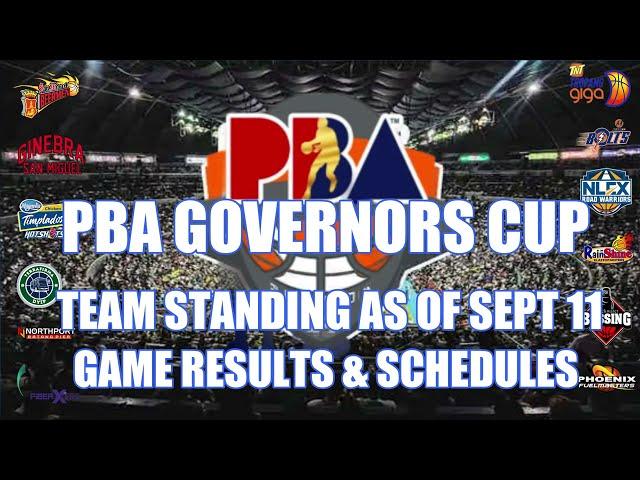 PBA TEAM STANDING AS OF SEPT 11/RESULTS/SCHEDULES/GOVERNORS CUP/SEASON 49 #viralvideo #pbaupdates