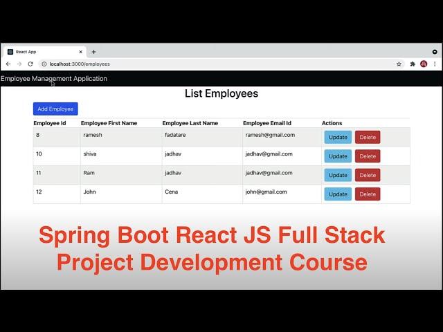 Spring Boot Full Stack Project | React JS + Spring Boot CRUD Full Stack Web Application