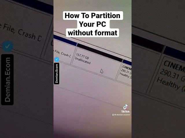 How To Partition Your PC HDD Without Format | Demian Ecom