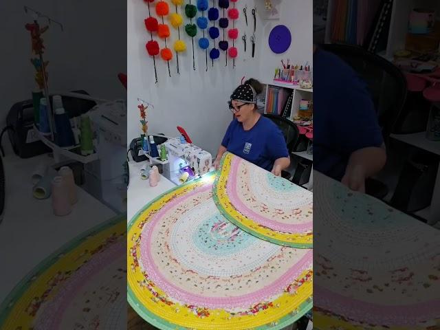 Let's sew a custom WHOPPER Jelly-Roll Rug! (oval)  #jellyrollrug #sewing