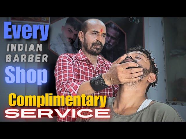 Head Massage was a complimentary service for everyone who get hair cut on Indian Barber Shop - Asmr