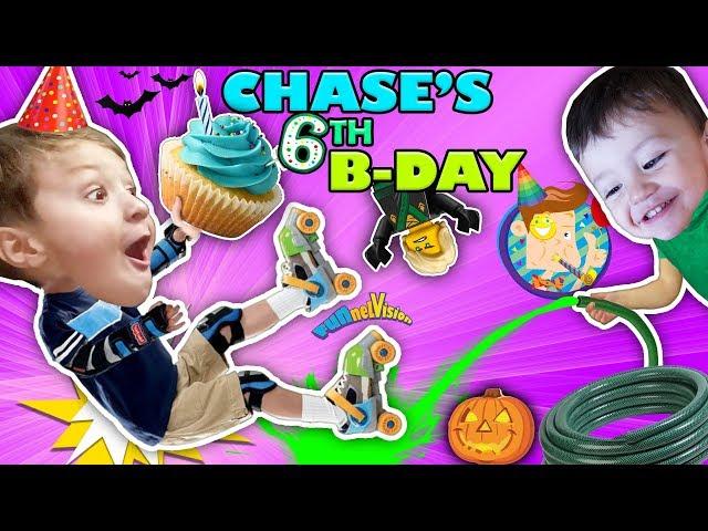 CHASE'S 6th BIRTHDAY! Learning 2 ROLLER SKATE on 1st day of FALL! Ouch! FUNnel Vision