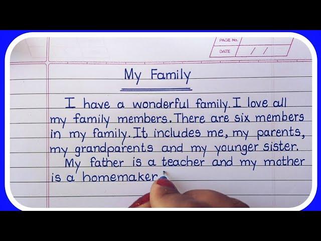 My Family Essay in English Writing-Learn Essay