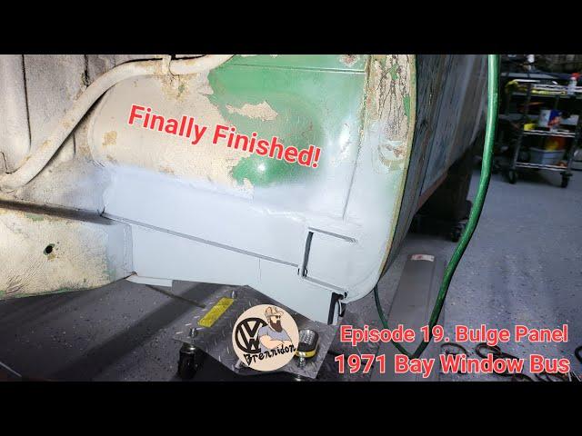 1971 T2 Volkswagen Bay Window Bus Ep. 19 Bulge Panel/Jack Outrigger Repair.