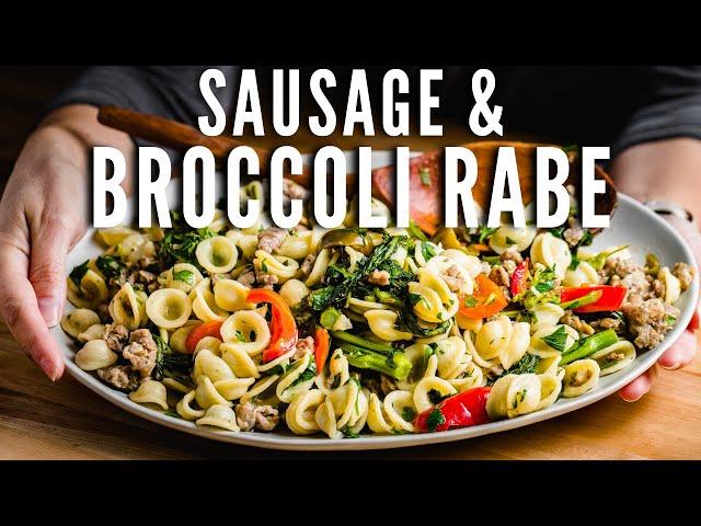 Orecchiette with Sausage, Broccoli Rabe, and Cherry Peppers