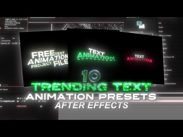 10 Free Text Animations Pack For After Effects - Text Presets Giveaway For After Effects Edits |