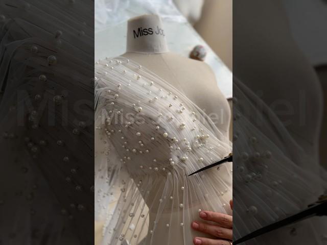 Making a corset beaded tulle midi dress with long sleeves #dress #hautecouture #dress #wedding