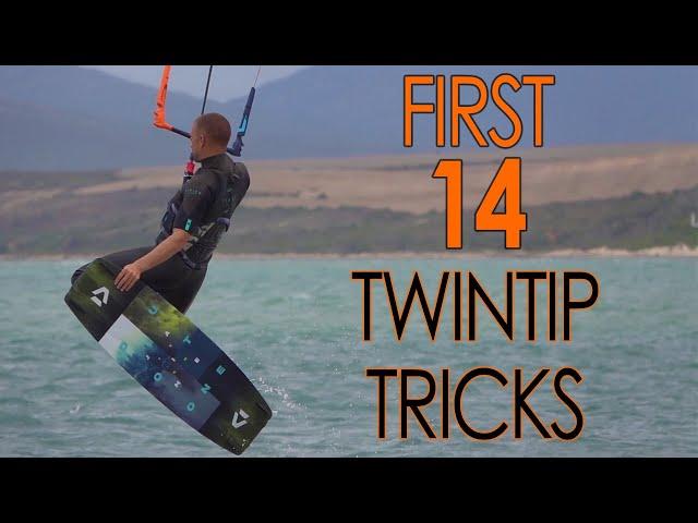 First 14 Tricks for Kiteboarders (hooked in, twintip, light wind skills)