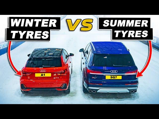 2WD Winter tyres vs AWD Summer tyres: SNOW DRAG RACE