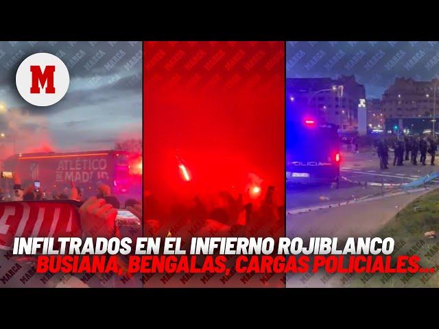 Infiltrados en el 'infierno rojiblanco': busiana, bengalas, cargas policiales... I MARCA