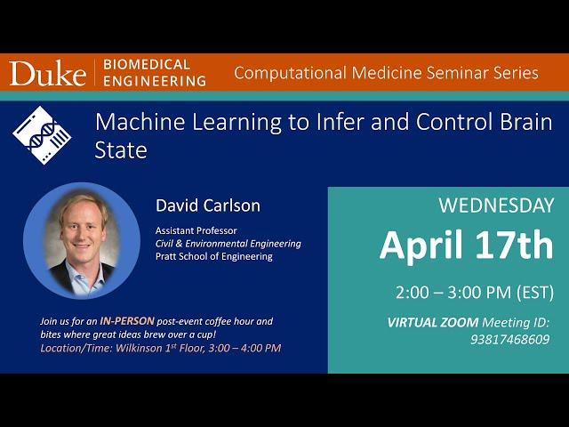 Computational Health Seminar Series: David Carlson