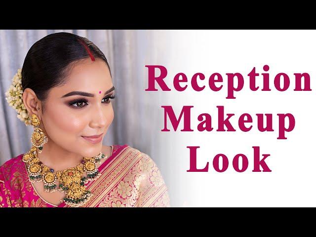 Reception makeup look with a banarsi saree !!