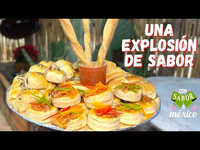 DELICIOSO BOCADILLOS AL HORNO, RELLENOS DE CHISTORRA, SALCHICHA Y QUESO | #ConSaborAMexico