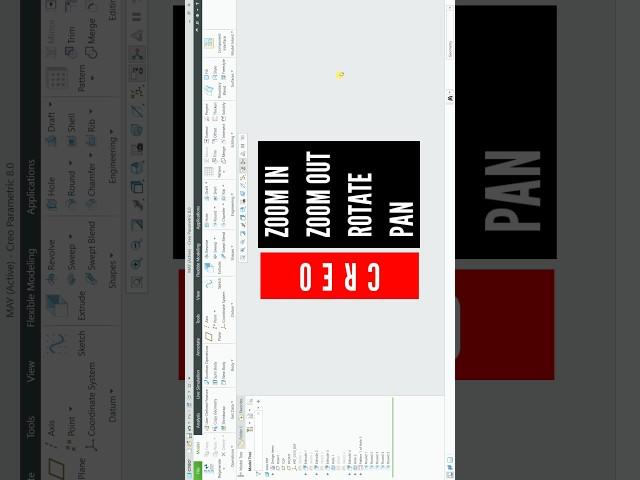 CREO: zoom in, zoom out, pan, rotate using mouse | creo tutorials for beginners | creo tutorial