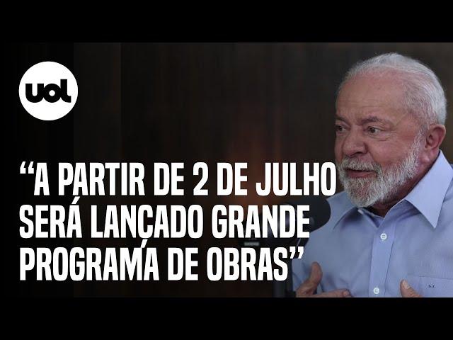 Lula anuncia lançamento de programa de obras e diz estar satisfeito com os seis meses do governo