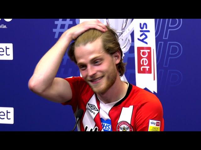 Mathias Jensen Sky Bet Championship Play-Off Final press conference