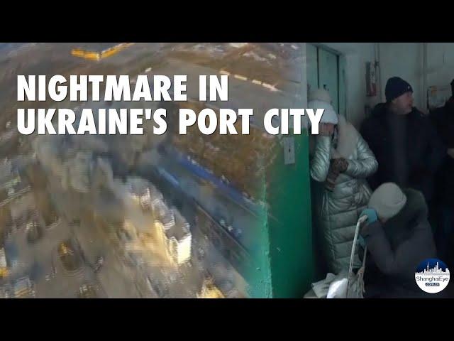 DRONE VIEW shows Ukraine's Mariupol after shelling, with 400,000 facing shortages of food, water