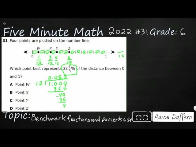 6th Grade STAAR Practice Benchmark Fractions and Percents (6.4F - #3)