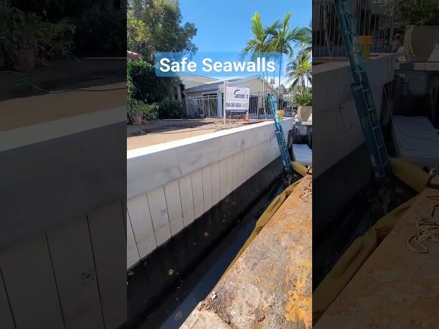 New Truline seawall installed and ready for a dock. This wall penetrates the earth over 8' #seawall